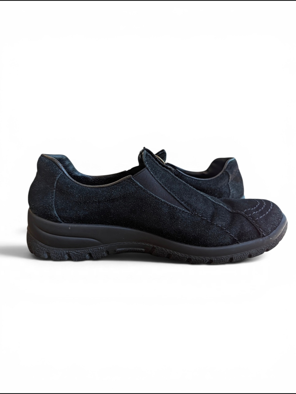 Rieker Black Women's Walking Slip-On Suede Sneakers - Picture 8 of 9
